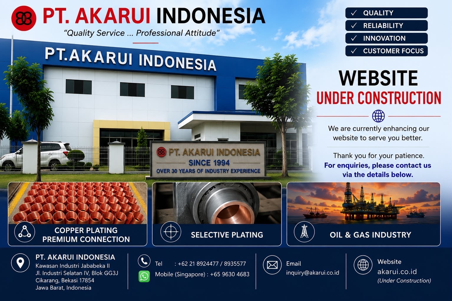 PT. Akarui Indonesia website under construction